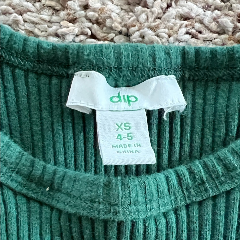 Dip Forest Green Ribbed Top - Picture 2 of 4